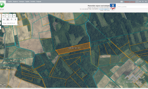 Waldgrundstücke im Bezirk Panevėžys