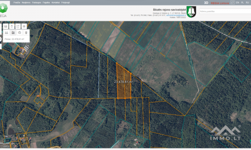 Terrains forestiers dans le district de Šilutė